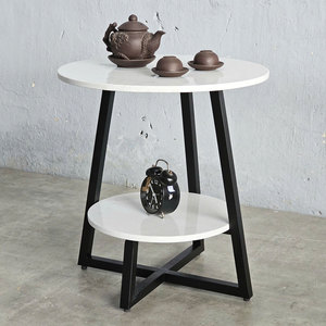 Modern Two-Tiered <b>Sofa</b> Side <b>Table</b> Stone Top Durable Convertible Farmhouse Living Room Furniture Storage Use for Entry-SST024 - Product Image 4