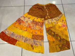 กางเกงขาบานผ้าไหม7ชั้นสไตล์โบฮีเมียนสำหรับผู้หญิงกางเกงขากว้างสำหรับเพื่อนเจ้าสาวดีไซน์เย็บปะติดฤดูร้อน - Product Image 5