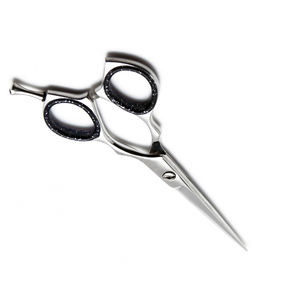 Fancy Handle Barber Hair Cutting Scissors Dall Finish Stainless Steel Hair Scissors With Finger Rest and Fancy Rubber Ring - Product Image 3