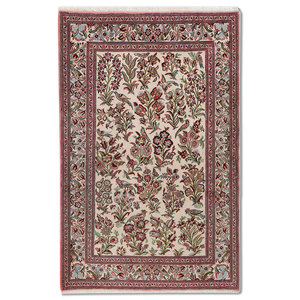 Tapis en laine noués à la main Aalam, motif floral rose et violet, pour la décoration du salon ou du couloir des adolescents, rectangle 9x12 - Pae-6442 - Product Image 1