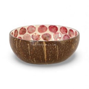 Cuenco de Coco Hecho a Mano con Incrustaciones de Nácar, Cuenco Decorativo Ecológico con Incrustaciones de Concha Natural para Mesa y Decoración del Hogar - Product Image 2