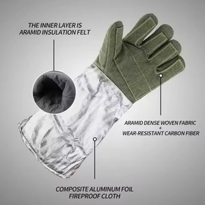 Guantes de trabajo de seguridad para soldadura Guantes de papel de aluminio aislantes Guante aluminizado de alta temperatura Resistente al calor Lucha contra incendios - Product Image 5