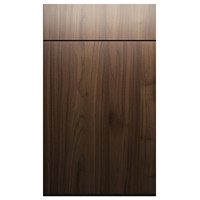 Set Kabinet Dapur Walnut Slab Tanpa Gagang, Panel Datar, Motif Kayu, Finishing Matte, Buatan USA, Stok Houston