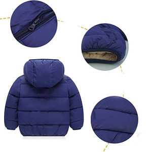 Chaquetas de invierno impermeables personalizadas con capucha Color OEM Logo Service Bubble Chaquetas para niños en color azul Ropa al aire libre para unisex - Product Image 4
