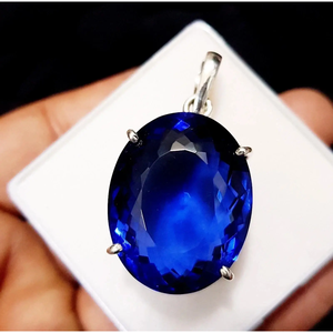 Colgante de Topacio Azul Natural Certificado de Calidad AAA+ con Corte Ovalado de 91.45 Ct, Gema Suelta Cus-Jew145 - Product Image 5