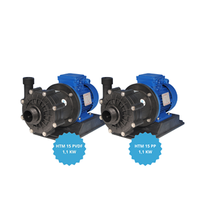 Pompe centrifughe magnetiche mod. HTM 15 PP PVDF con motore elettrico 1,1kw GR 80 B 2P in plastica per pompa dell'acqua per la movimentazione degli acidi - Product Image 1