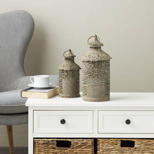 Set of 2 Vintage Style Hanging <b>Candle</b> <b>Lanterns</b> for Home Decoration Christmas & Ramadan Decor for Farm House Parties for India - Product Image 3