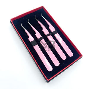 Pinzas para Pestañas Personalizadas, Aplicador de Pestañas de Volumen, Pinzas de Extensión Rosadas, Pinzas Profesionales para Pestañas con Punta de Fibra - Product Image 3
