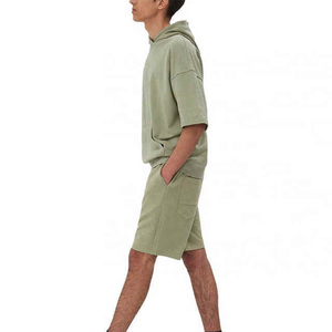 100% Cotton <b>Gym</b> Fitness <b>Set</b> for Men Comfortable Long Sleeve Hoodie and <b>Shorts</b> for Cold Winter <b>Gym</b> Sessions - Product Image 5