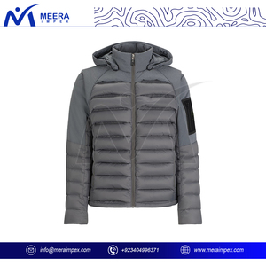 Chaqueta acolchada térmica avanzada para hombre con tela que absorbe la humedad, cuello alto para un calor adicional, dobladillo con cordón ajustable - Product Image 2