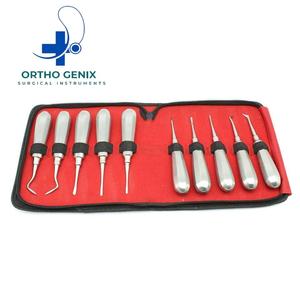 Ascenseurs manuels de racine de luxation de prix usine pour des instruments de chirurgie dentaire d'extraction de dent ensemble de 10 acier satiné - Product Image 2