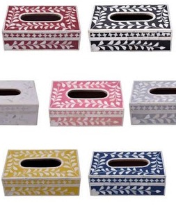 กล่องกระดาษทิชชูแบบฝังลายไม้สวยงามเป็นมิตรกับสิ่งแวดล้อมปรับแต่งได้ลายทางเรขาคณิตสำหรับโต๊ะห้องนั่งเล่นห้องน้ำของขวัญคอลเลกชัน - Product Image 3