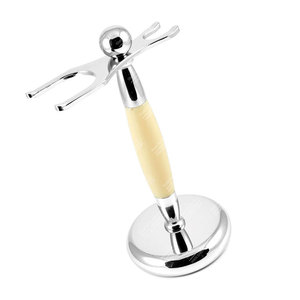 Soporte para afeitado Sharpinst Stand 307 de acero inoxidable de alta calidad, color plateado y madera, en estuche con cremallera Renix negro - Product Image 2