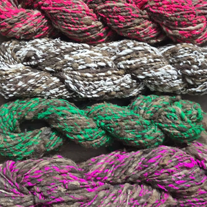 <b>100</b>% <b>Silk</b> Noil <b>Yarn</b> in Skeins Hand Dyed Soft Textured <b>Yarn</b> for Knitting & Weaving Eco-Friendly OE <b>Yarn</b> Handloom Wholesale - Product Image 1