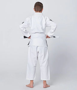 Super เด็กการฝึกอบรมที่ดีที่สุด Bjj Gis ในการปรับแต่งโลโก้บราซิลสีขาว Jiu Jitsu ผ้าฝ้าย 100% BJJ Gis คาราเต้ Bjj Gis กิโมโนสําหรับเด็ก - Product Image 3
