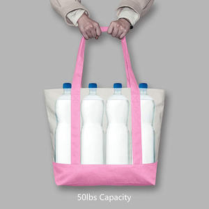 Sac fourre-tout en toile de coton rayé personnalisé de qualité supérieure Créez votre propre sac à provisions réutilisable à usage quotidien avec logo personnalisé - Product Image 6