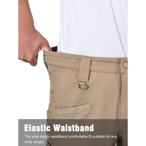Pantalones de viaje ligeros para senderismo para hombre, bolsillos de carga, secado rápido, elásticos, resistentes al agua, pesca, trabajo al aire libre - Product Image 3
