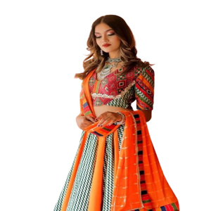 Nuevo Superhit totalmente cosido Faux Georgette Bandhani estampado Lehenga Choli trabajo de bordado exclusivo para fiesta de verano estilo indio - Product Image 1