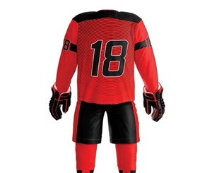 Uniformes de hockey sur glace personnalisés en gros pour adultes, fabrication haut de gamme, vêtements de sport par sublimation, respirants, 100% polyester, doux et confortables - Product Image 2