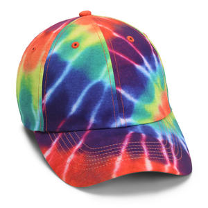 Vente en gros 6-Panel Tie-Dye Sportsman Casquette de baseball Logo personnalisé imprimé en différentes couleurs avec doublure polaire - Product Image 5