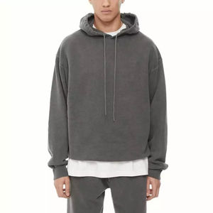 Vente en gros d'usine de survêtements d'hiver pour hommes, sweat à capuche abîmé, pantalon, survêtement avec broderie, ensemble respirant et délavé à l'acide, personnalisé - Product Image 6