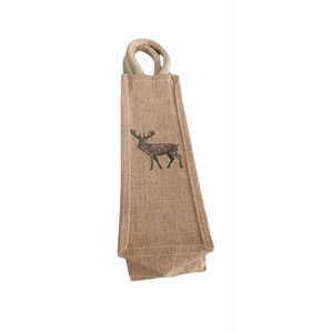 Sac à bouteille réutilisable en jute marron avec poignée en boucle pour boissons, usage industriel - Product Image 1