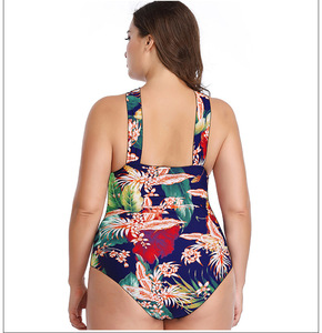 Belle et maltée couleur imprimé grande taille une pièce maillots de bain Floral grande femme maillot de bain vêtements de plage en gros - Product Image 6