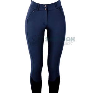 Pantalones de montar a caballo para mujer, corte ajustado favorecedor con material elástico de cintura alta y agarre fuerte para profesionales - Product Image 1