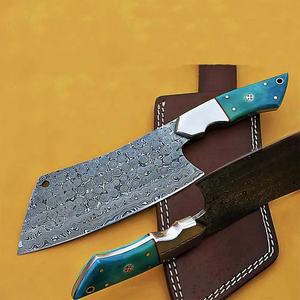 Couteau de chef personnalisé fait main en acier Damas de 10 pouces avec étui en cuir unique, manche élégant, personnalisable, supporté - Product Image 4