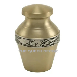 Urne de crémation adulte en or noir personnalisée de haute qualité en laiton commémoratif en métal sculpté à la main pour l'urne de crémation adulte Top-Dom funéraire - Product Image 4