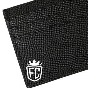 Tarjetero con Relieve, Cartera Delgada de Cuero Sintético Negro con Múltiples Ranuras para Tarjetas, Diseño Minimalista para Uso Diario y de Viaje - Product Image 3