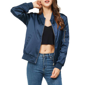 Chaquetas de mujer Abrigo deportivo de satén ajustado con cuello levantado Estampado transpirable Top de fitness Chaqueta de calle de talla grande para mujer - Product Image 2