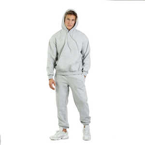 Conjunto Deportivo de Felpa Gris para Hombre, Transpirable, con Sudadera con Capucha y Pantalones Deportivos, Atuendo Informal de 2 Piezas para Entrenamiento y Ropa Urbana - Product Image 3