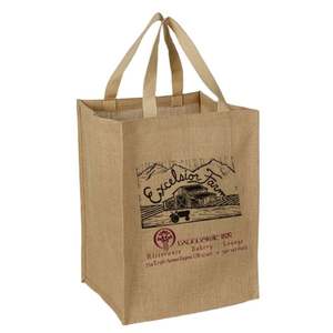 Bolso de compras de arpillera natural grande respetuoso con el medio ambiente al por mayor, bolso de compras de yute de arpillera natural, bolso de playa con logotipos impresos personalizados - Product Image 1