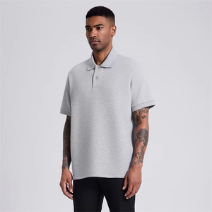 เสื้อโปโลจั๊มเปอร์สำหรับผู้ชายเสื้อโปโลพิมพ์ลายโลโก้ออกแบบได้ตามต้องการสำหรับเข้ายิมของผู้ชาย - Product Image 4