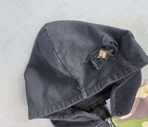 Sweat à capuche zippé personnalisé par le fabricant, imprimé camouflage patchwork, délavé à l'acide, style streetwear, color block, vintage - Product Image 3