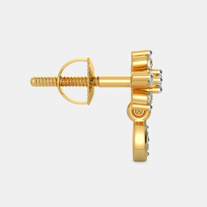 Pendientes de Mariposa Brillante con Moissanita en Oro de 18K para Mujer, Piedras Redondas en Oro Blanco, Rosa, Amarillo o Plata - Product Image 5