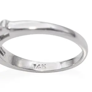 Anillo de Compromiso Vintage de Oro Blanco de 14k con Diamante Cultivado en Laboratorio, Corte Brillante, para Regalo de Aniversario de Bodas, Certificado IGI - Product Image 3