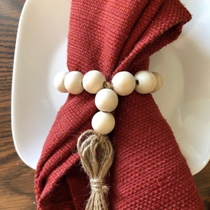 บ้านไร่ไม้แหวนผ้าเช็ดปากลูกปัดชนบทผู้ถือแหวนผ้าเช็ดปากชุดสำหรับตกแต่งตารางผลิตในเวียดนาม - Product Image 2