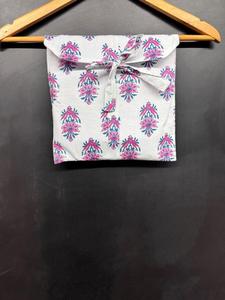 Conjuntos de Pijamas de Algodón de Lujo Hechos a Mano en India |   Pijama de Mujer de Cintura Elástica, Cuello en V, Largo Completo, Informal, con Abertura Frontal - Product Image 2