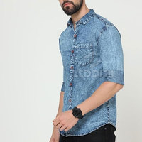 Pabrik Memproduksi Kemeja Jeans Pria 100% Katun Kustom Grosir Desain Lengan Panjang Terbaru Cepat Kering Bernapas Berkualitas Tinggi