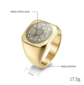 <span class=keywords><strong>Anello</strong></span> con Sigillo della Cabala di <span class=keywords><strong>Salomone</strong></span>, Totem Religioso Elfico, <span class=keywords><strong>Anello</strong></span> con Rune per Uomo - Product Image 2