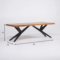 Table basse en bois naturel avec pieds en métal-Helix