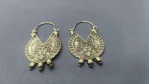 ต่างหูทองเหลืองลายชนเผ่า, ต่างหูรูปหน้านักรบ, เครื่องประดับสไตล์โบฮีเมียน, ต่างหูห้อยสไตล์วินเทจ, สำหรับงานเทศกาล - Product Image 4
