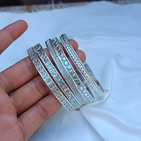 925 argent Sterling plaqué 4 ensemble coeur flèche Texture Vintage Bracelet fait main pour les femmes bijoux de mode fournisseurs en gros