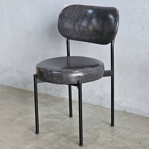 Modern Minimalist Faux Leather <b>Dining</b> <b>Chair</b> with Iron Frame for Living Rooms GA68037 - Product Image 2