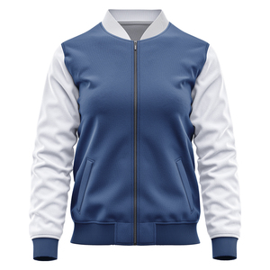 แจ็กเก็ตเบสบอลปักอักษรเลตเตอร์แมนสำหรับผู้ชายผู้หญิงสไตล์ลำลองเสื้อคลุมผ้าแคนวาสแบบเย็บปะติดผ้าแคนวาส - Product Image 2