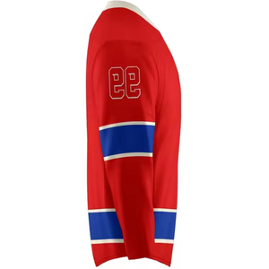 Maillots de hockey sur glace personnalisés, confortables et respirants, avec logo personnalisé, fourniture d'uniformes d'équipe OEM, 100% polyester - Product Image 4