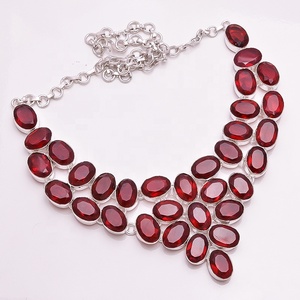 Collar de plata 925 con Topacio Natural de Londres, joyería de piedras preciosas de cuarzo, joyería India - Product Image 4
