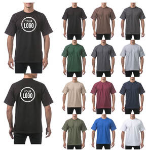 Personalizada de alta calidad Streetwear Pro Club hombres en blanco de gran tamaño Drop Shoulder Pro Club Heavyweight camiseta para hombres - Product Image 6